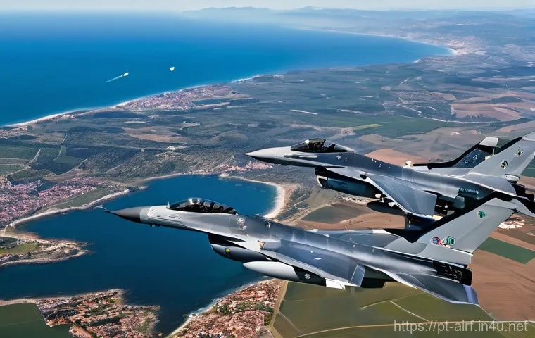 공군의 방공 시스템 - **Prompt Title: Portuguese Air Defense: Vigilance Against Modern Threats**
    "A squadron of modern...