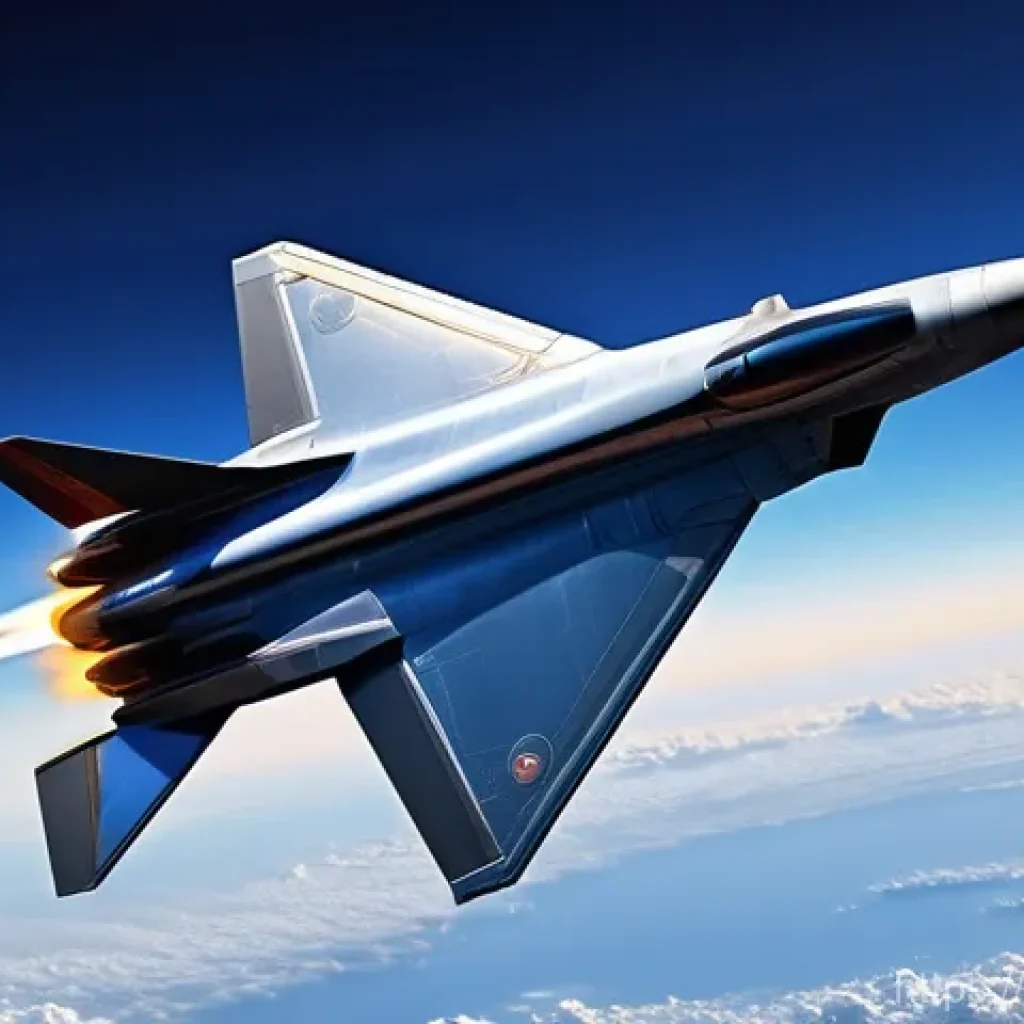 공군의 극초음속 미사일 운용 - **Prompt:** A state-of-the-art hypersonic cruise missile (HCM) with a sleek, aerodynamic design, glo...