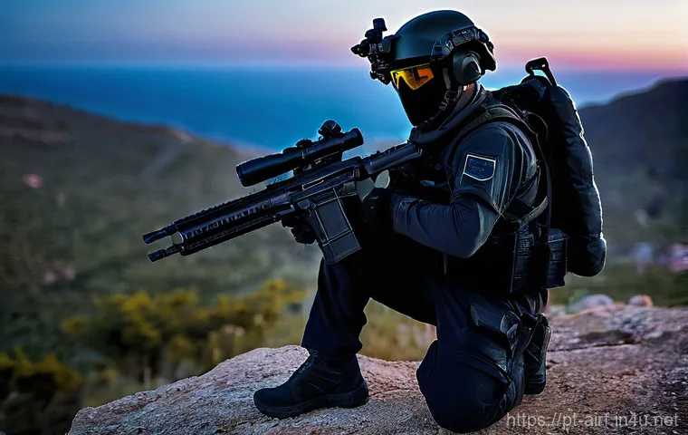 공군의 공군 특수부대 장비 발전 - Image Prompt 1: Sentinel of the Night with Exoskeleton**